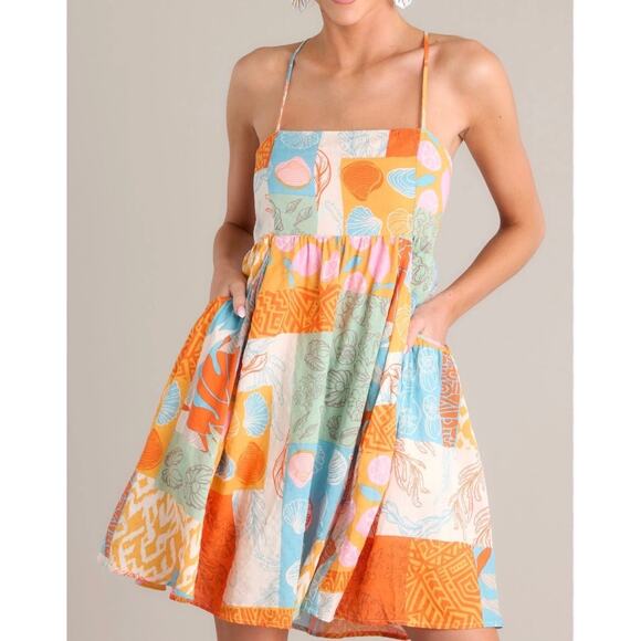 Illa Illa Women's‎ Tropical Patchwork Mini Dress Bohemian Multicolor Size Small - Picture 1 of 11